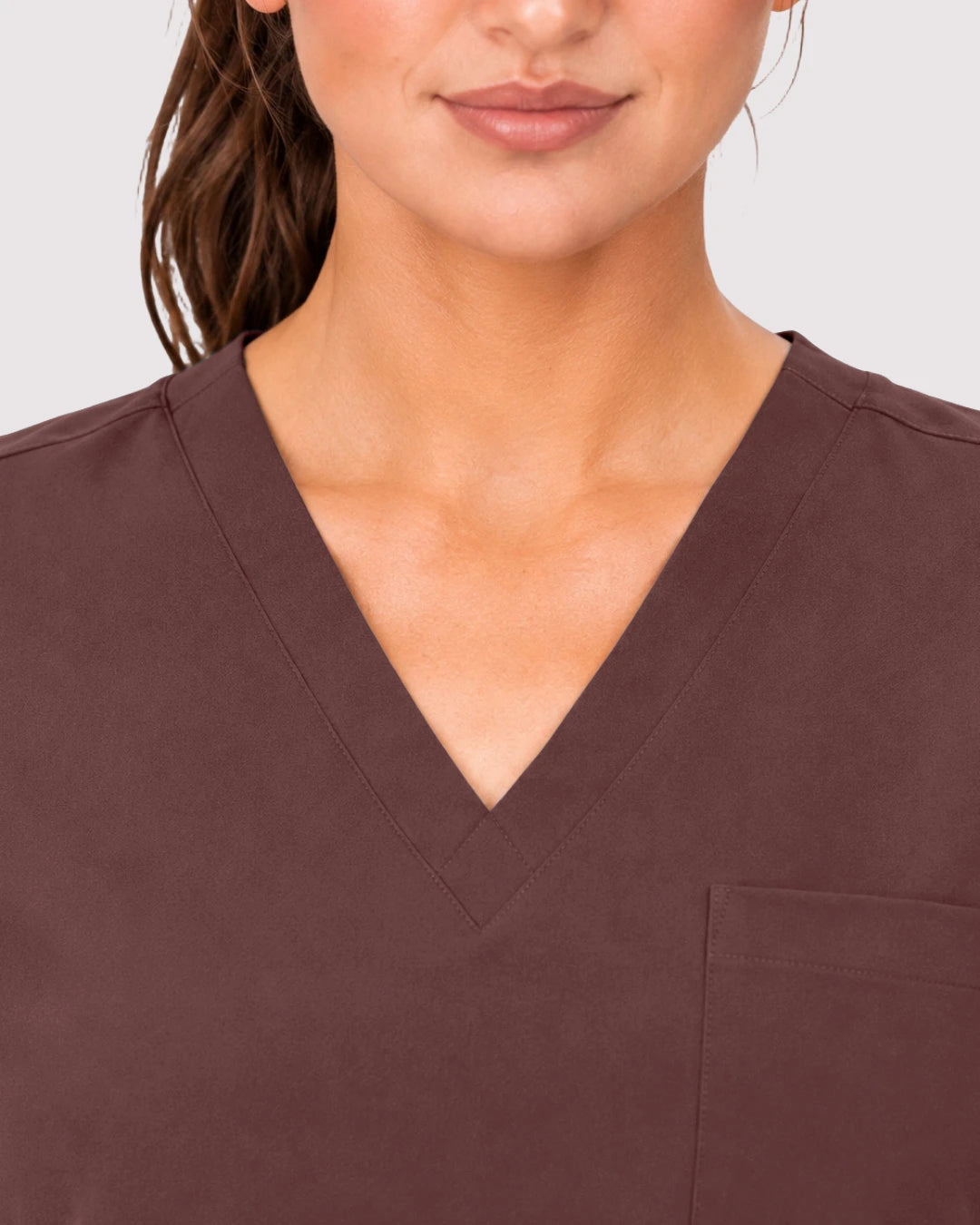 Coffee Eipnare Women's 3-Pocket V-Neck Jogger Scrub Set - Stretch Medical Scrubs for Women
