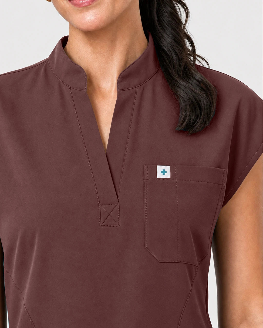Coffee Eipnare Women's Henley Sleeveless Jogger Scrub Set - Stretch Medical Scrubs for Women