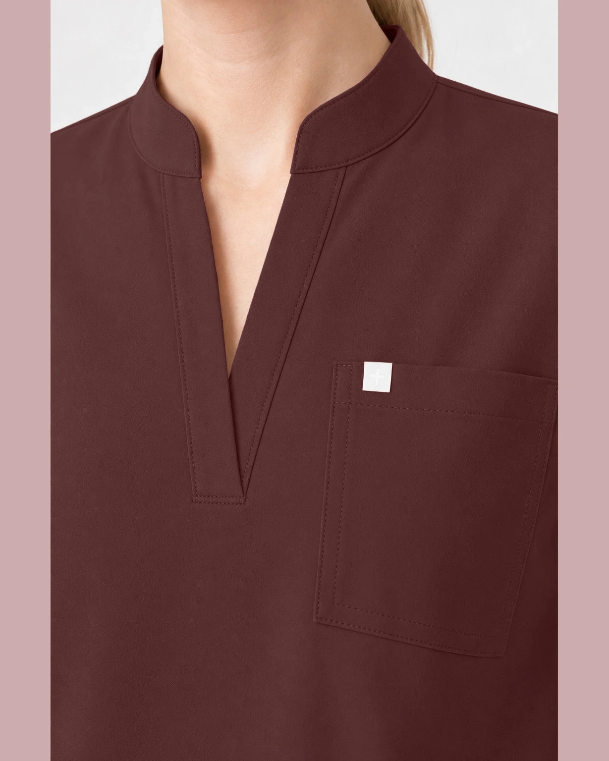 Brown Eipnare Women's Henley Sleeveless Straight-Leg Scrub Set - Stretch Medical Scrubs for Women