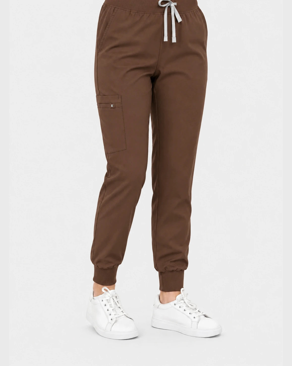 Brown Eipnare Women's V-Neck Jogger Scrub Set - Stretch Medical Scrubs for Women