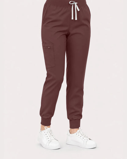 Coffee Eipnare Women's Classic V-Neck Jogger Scrub Set - Stretch Medical Scrubs for Women