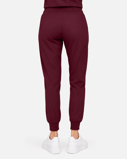 Burgundy Red Eipnare Women's Classic Jogger Scrub Pants - Stretch Medical Scrubs for Women
