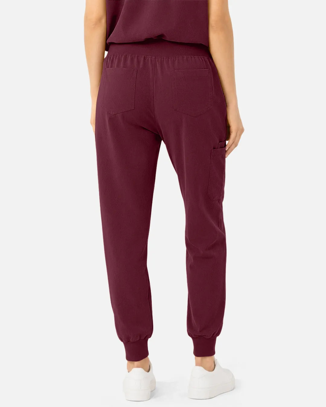 Burgundy Red Eipnare Women's Tapered Jogger Scrub Pants - Stretch Medical Scrubs for Women
