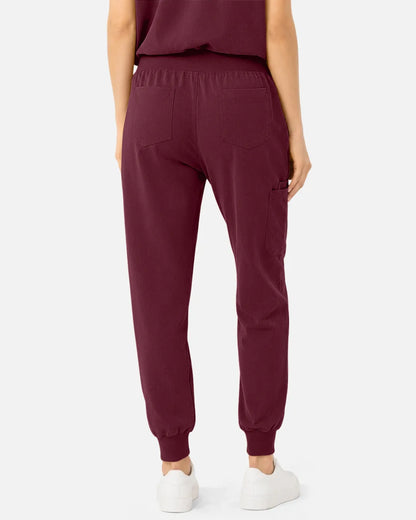 Burgundy Red Eipnare Women's Tapered Jogger Scrub Pants - Stretch Medical Scrubs for Women