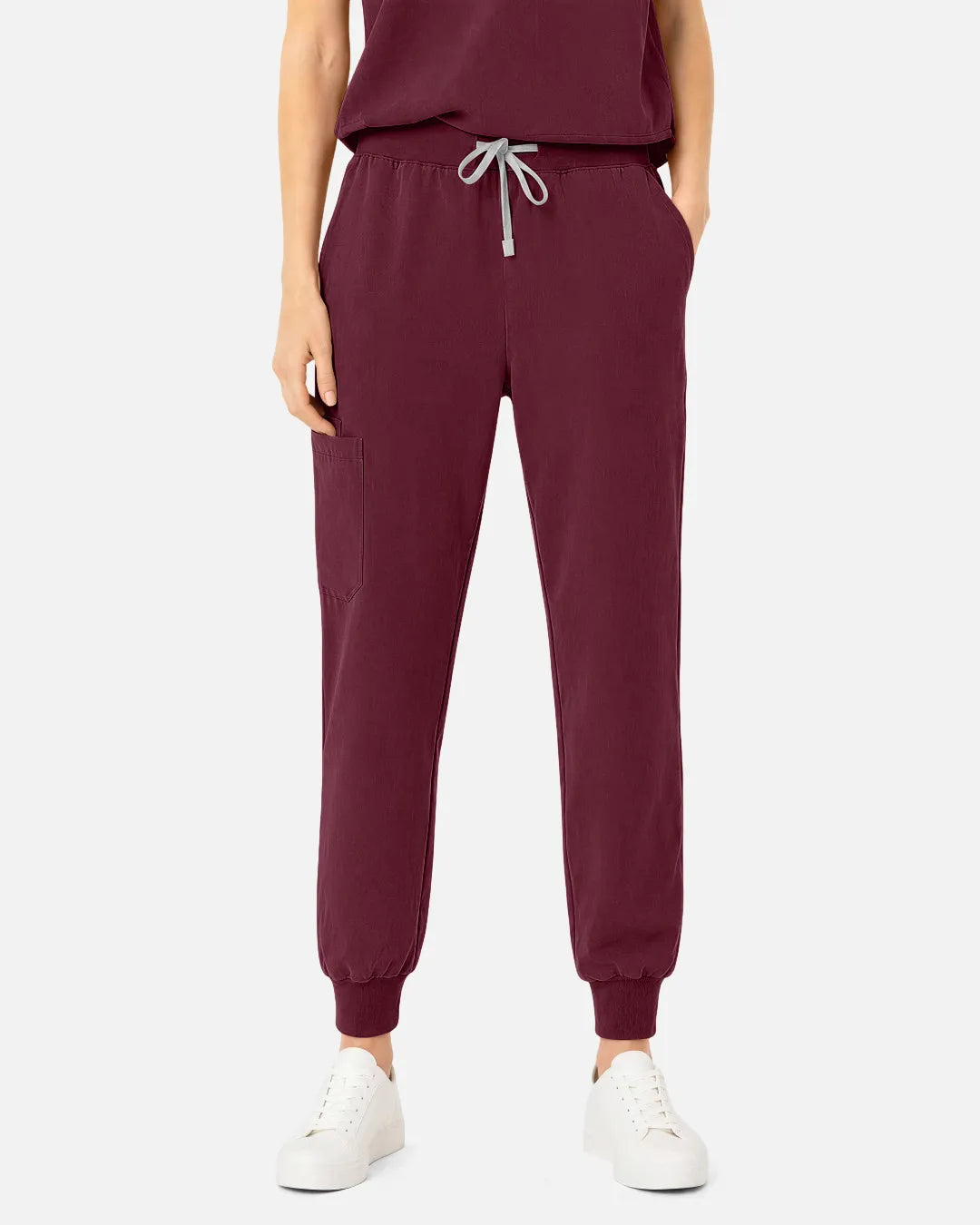 Burgundy Red Eipnare Women's Tapered Jogger Scrub Pants - Stretch Medical Scrubs for Women