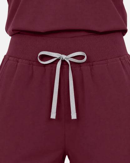 Burgundy Red Eipnare Women's Multi-Pocket Jogger Scrub Pants - Stretch Medical Scrubs for Women