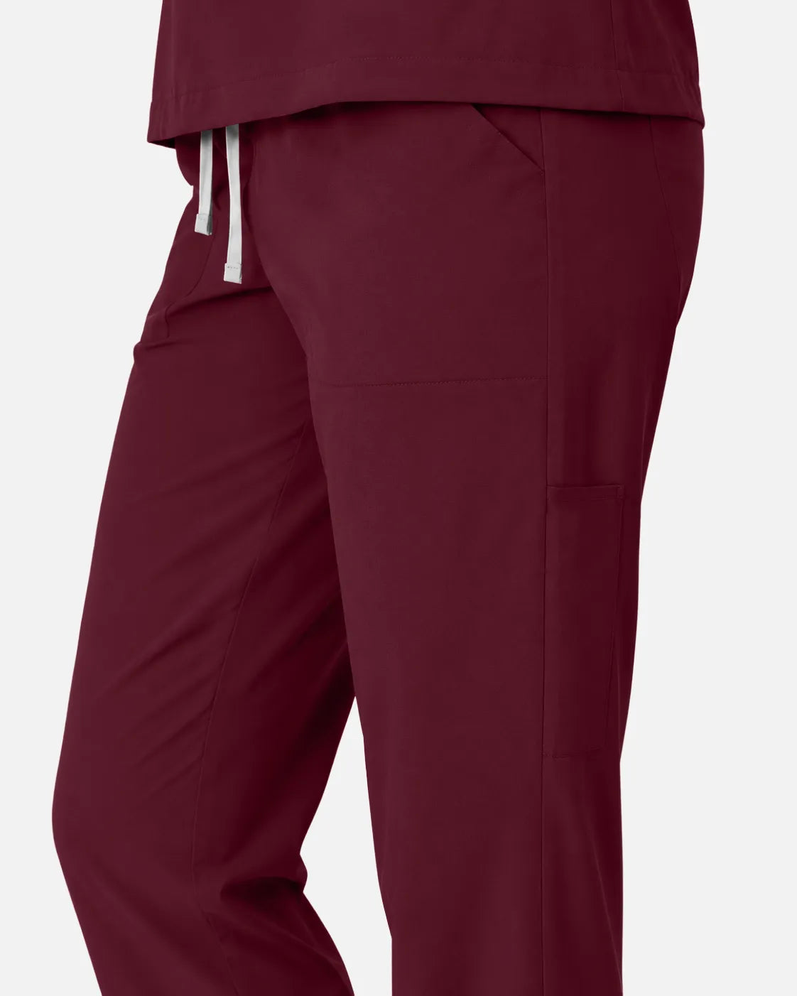 Burgundy Red Eipnare Women's Slim Fit Tapered Cargo Scrub Pants - Stretch Medical Scrubs for Women