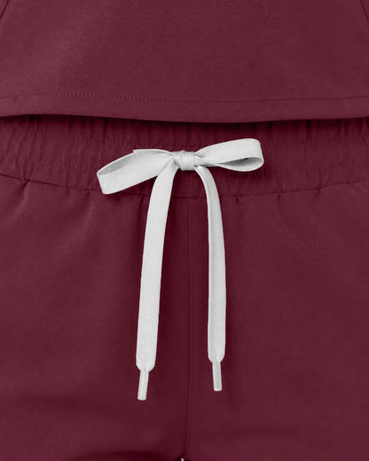 Burgundy Red Eipnare Women's Cargo Jogger Scrub Pants - Stretch Medical Scrubs for Women