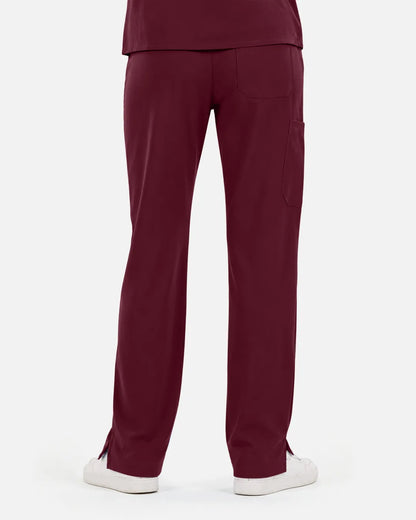 Burgundy Red Eipnare Women's Straight-Leg Cargo Scrub Pants - Stretch Medical Scrubs for Women