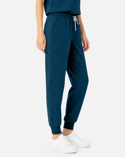 Caribbean Blue Eipnare Women's Tapered Jogger Scrub Pants - Stretch Medical Scrubs for Women