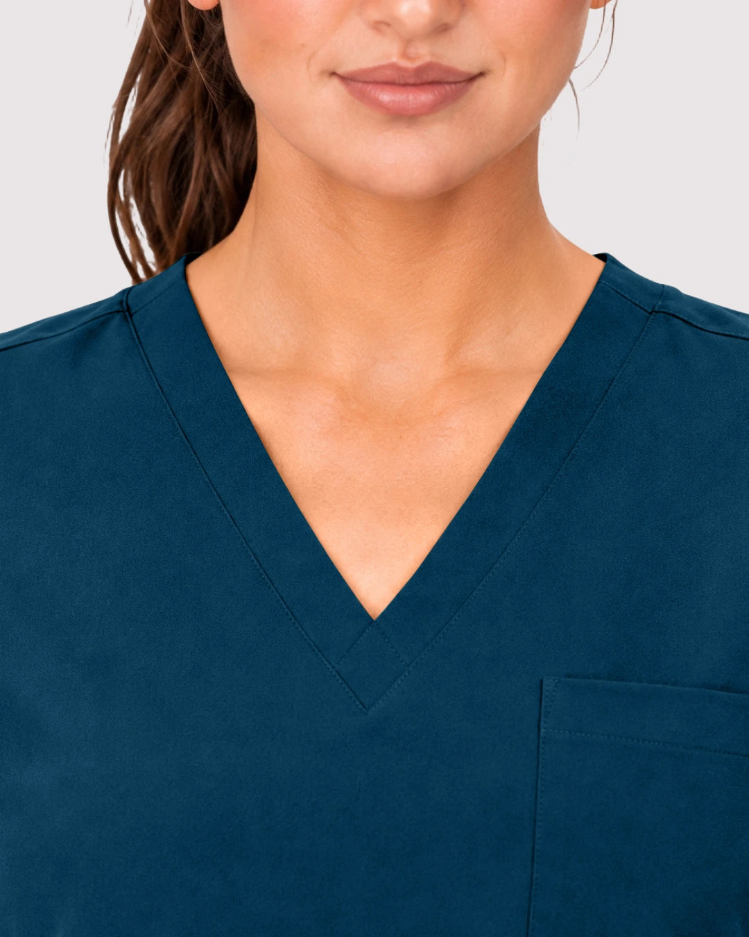 Caribbean Blue Eipnare Women's 3-Pocket V-Neck Jogger Scrub Set - Stretch Medical Scrubs for Women