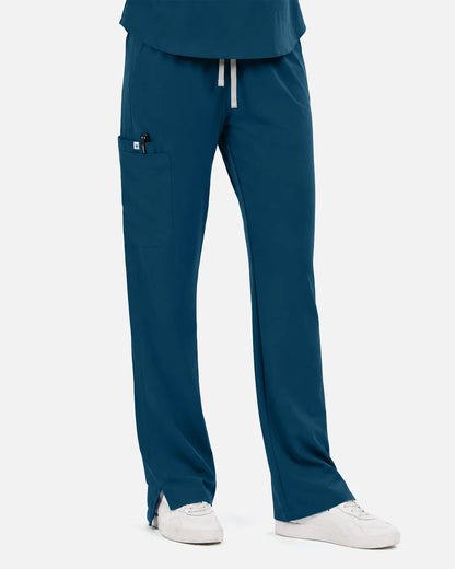 Caribbean Blue Eipnare Women's Straight-Leg Cargo Scrub Pants - Stretch Medical Scrubs for Women