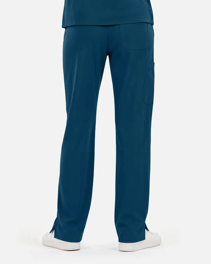Caribbean Blue Eipnare Women's Straight-Leg Cargo Scrub Pants - Stretch Medical Scrubs for Women
