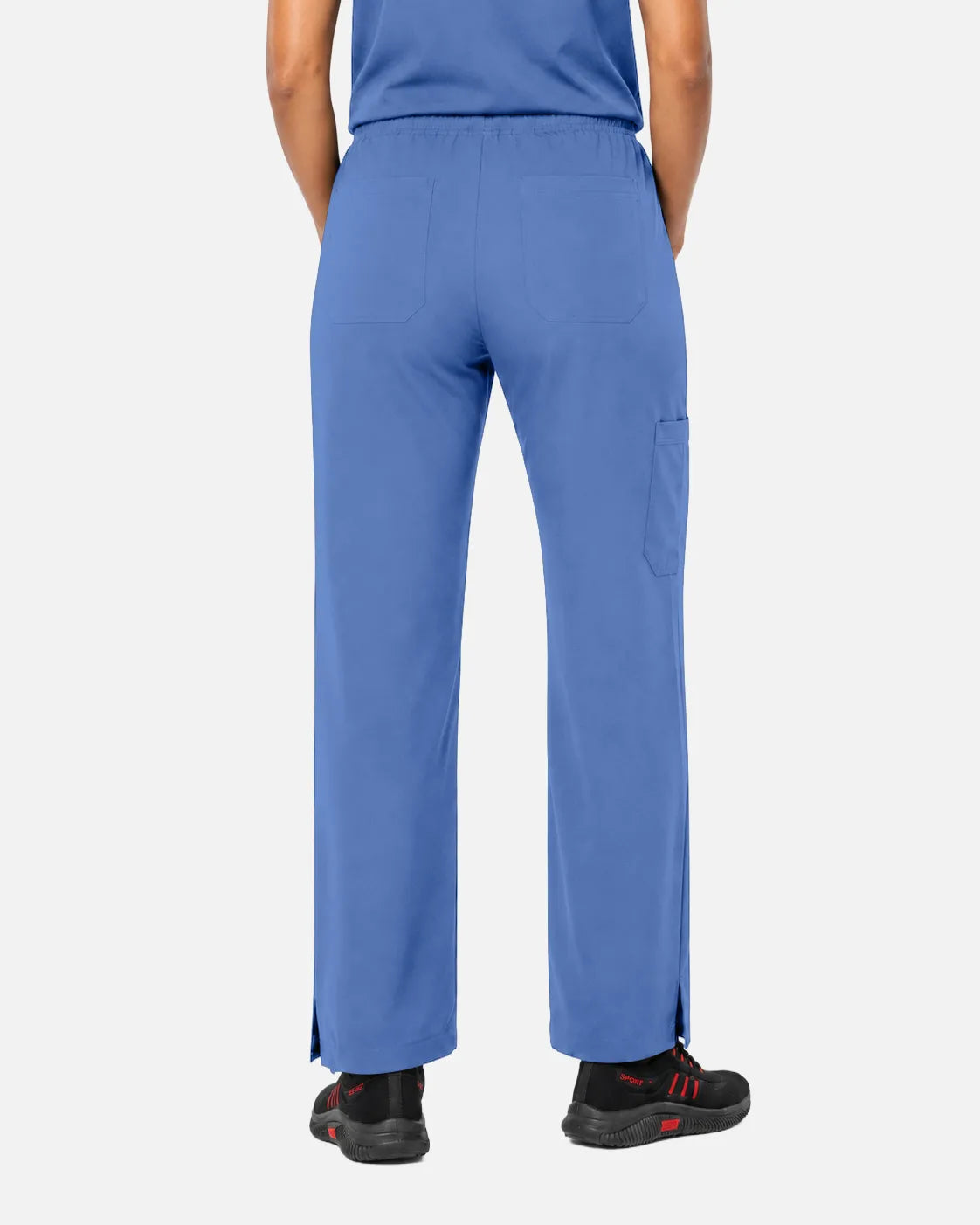 Ceil Blue Eipnare Women's Woven Straight-Leg Scrub Pants - Stretch Medical Scrubs for Women