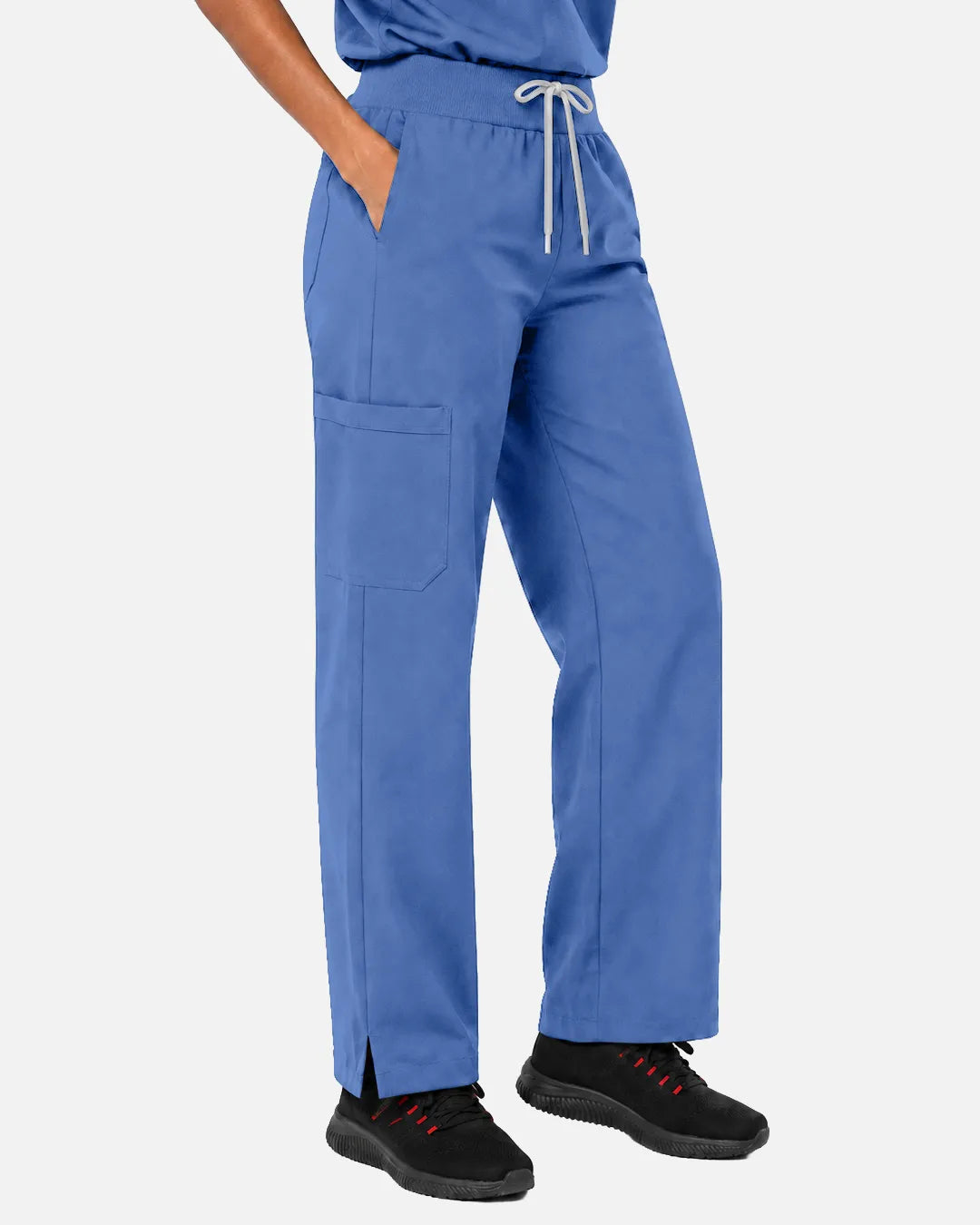 Ceil Blue Eipnare Women's Woven Straight-Leg Scrub Pants - Stretch Medical Scrubs for Women