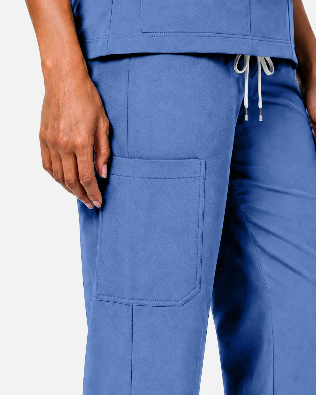 Ceil Blue Eipnare Women's Woven Straight-Leg Scrub Pants - Stretch Medical Scrubs for Women