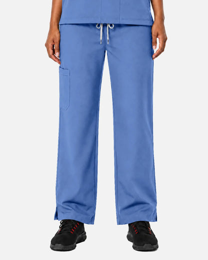 Ceil Blue Eipnare Women's Woven Straight-Leg Scrub Pants - Stretch Medical Scrubs for Women