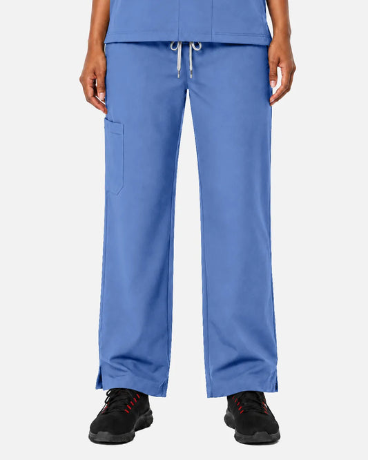 Ceil Blue Eipnare Women's Woven Straight-Leg Scrub Pants - Stretch Medical Scrubs for Women