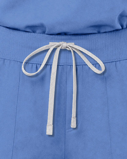 Ceil Blue Eipnare Women's Woven Straight-Leg Scrub Pants - Stretch Medical Scrubs for Women