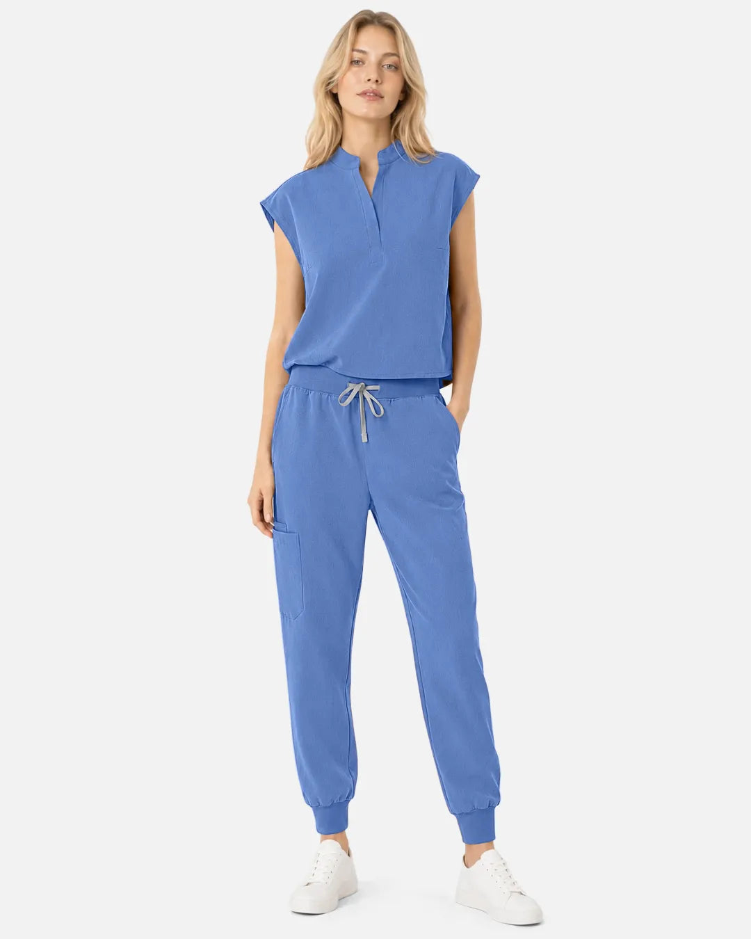 Ceil Blue Eipnare Women's Tapered Jogger Scrub Pants - Stretch Medical Scrubs for Women