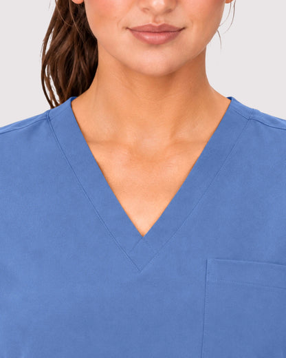 Ceil Blue Eipnare Women's 3-Pocket V-Neck Jogger Scrub Set - Stretch Medical Scrubs for Women