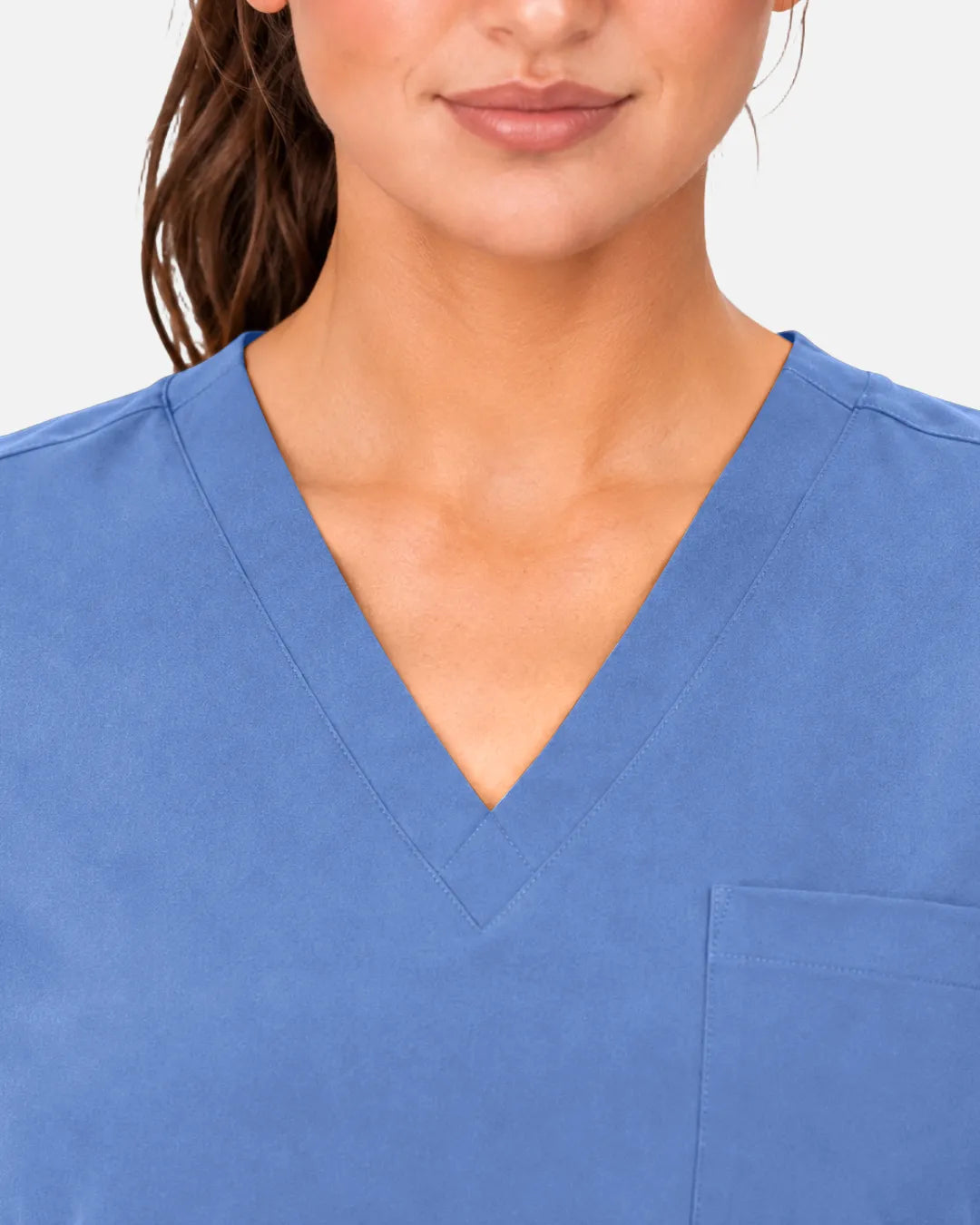 Ceil Blue Eipnare Women's 3-Pocket V-Neck Scrub Top - Stretch Medical Scrubs for Women
