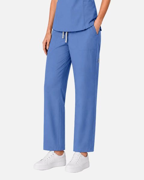 Eipnare Women's Slim Fit Tapered Cargo Uniform Pants - Ceil Blue
