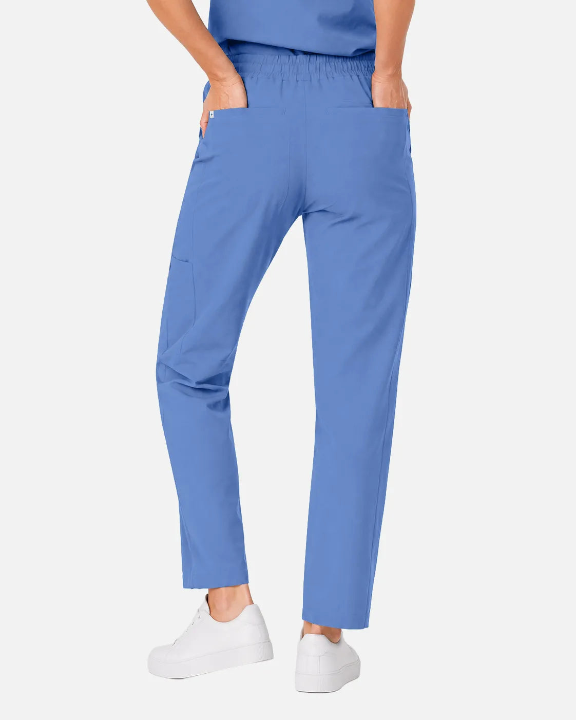 Ceil Blue Eipnare Women's Slim Fit Tapered Cargo Scrub Pants - Stretch Medical Scrubs for Women