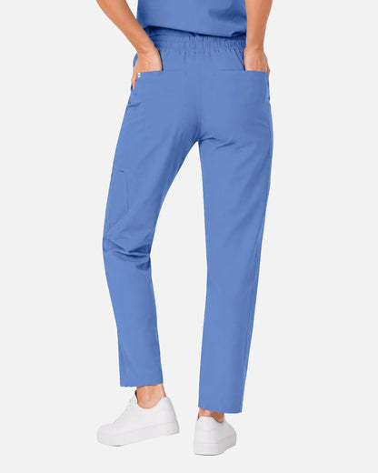 Ceil Blue Eipnare Women's Slim Fit Tapered Cargo Scrub Pants - Stretch Medical Scrubs for Women