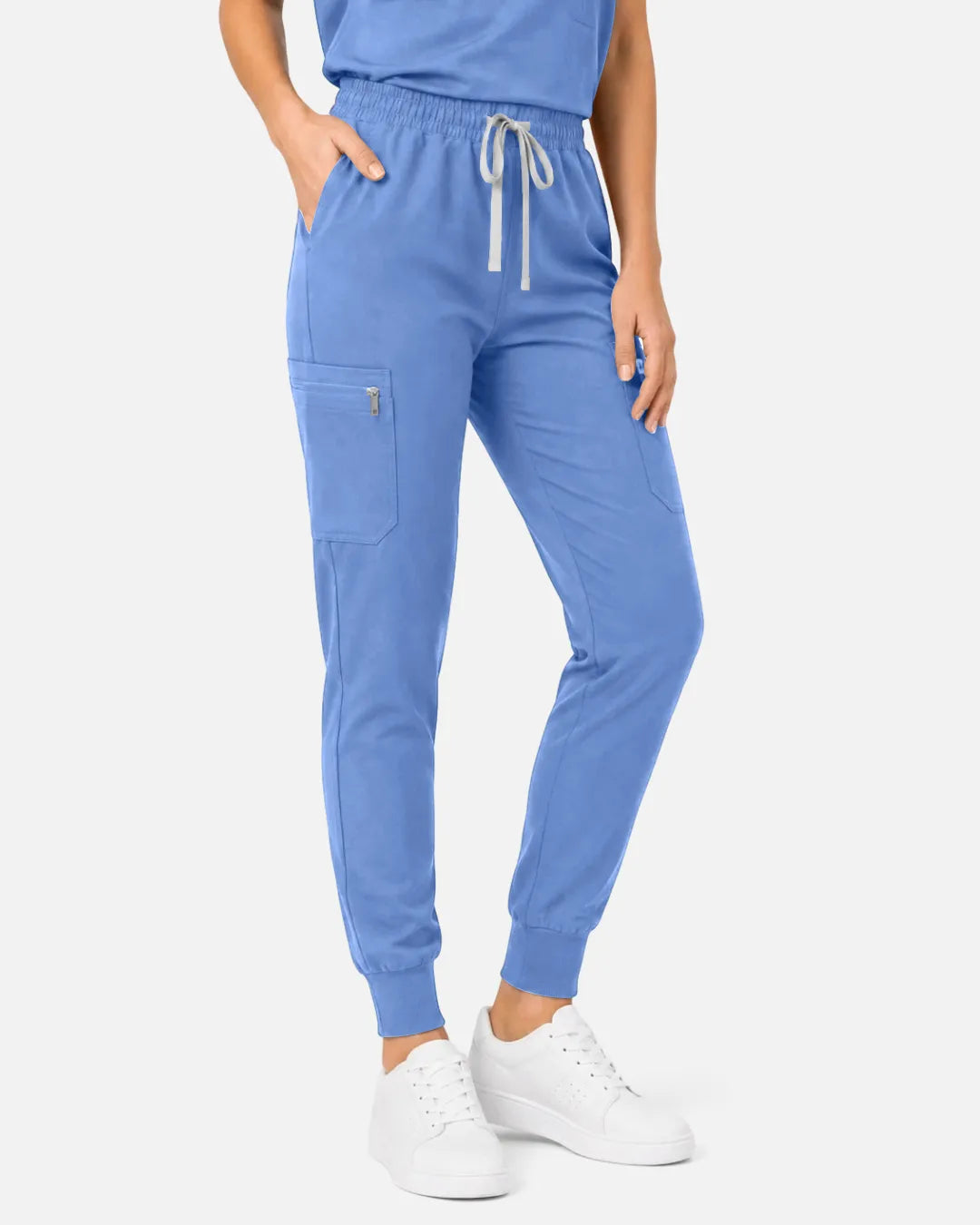 Ceil Blue Eipnare Women's Soft Stretch Jogger Scrub Pants - Stretch Medical Scrubs for Women