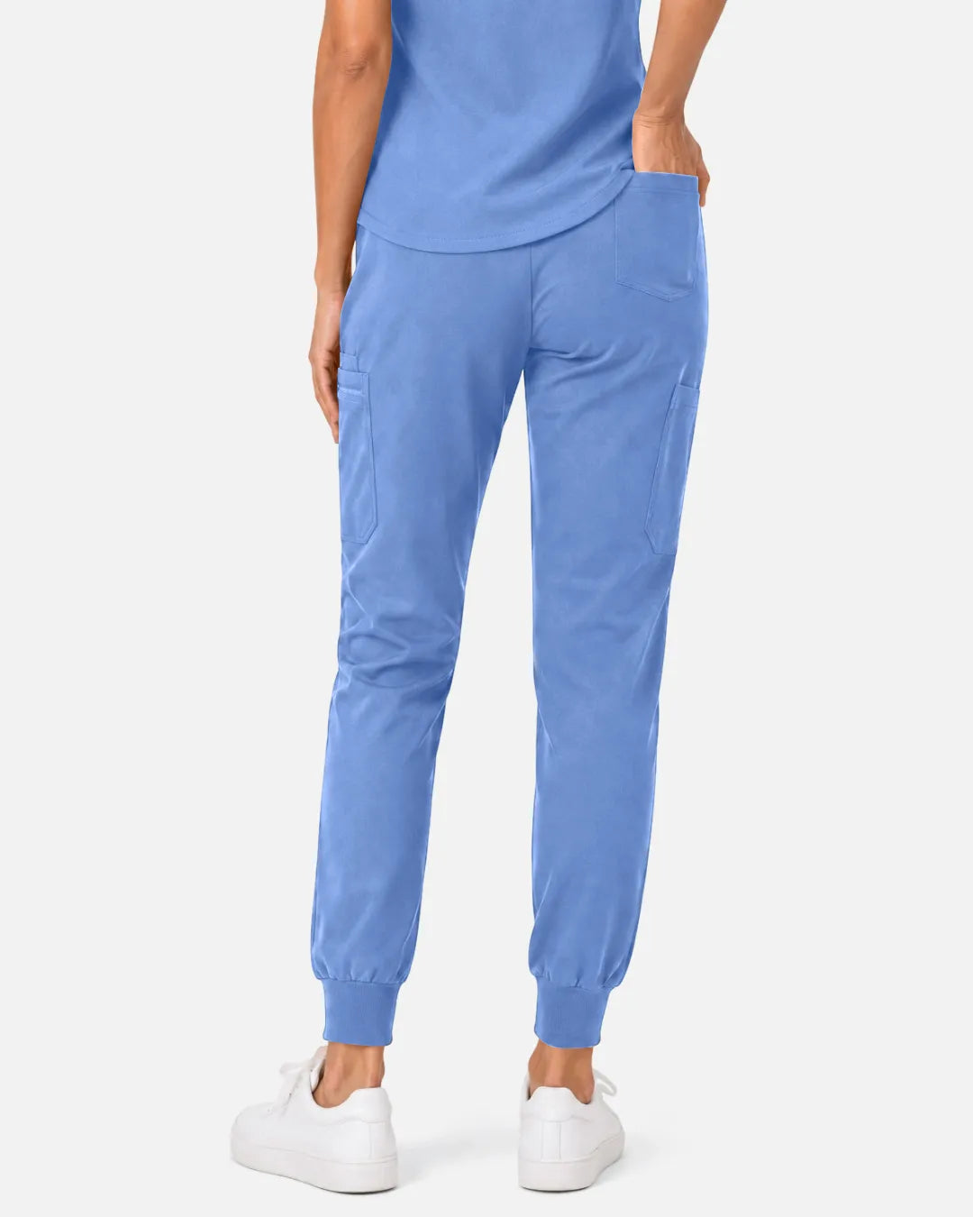 Ceil Blue Eipnare Women's Soft Stretch Jogger Scrub Pants - Stretch Medical Scrubs for Women