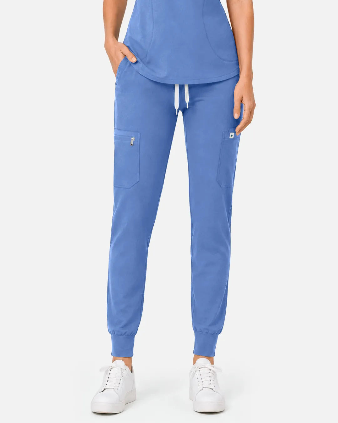Ceil Blue Eipnare Women's Soft Stretch Jogger Scrub Pants - Stretch Medical Scrubs for Women