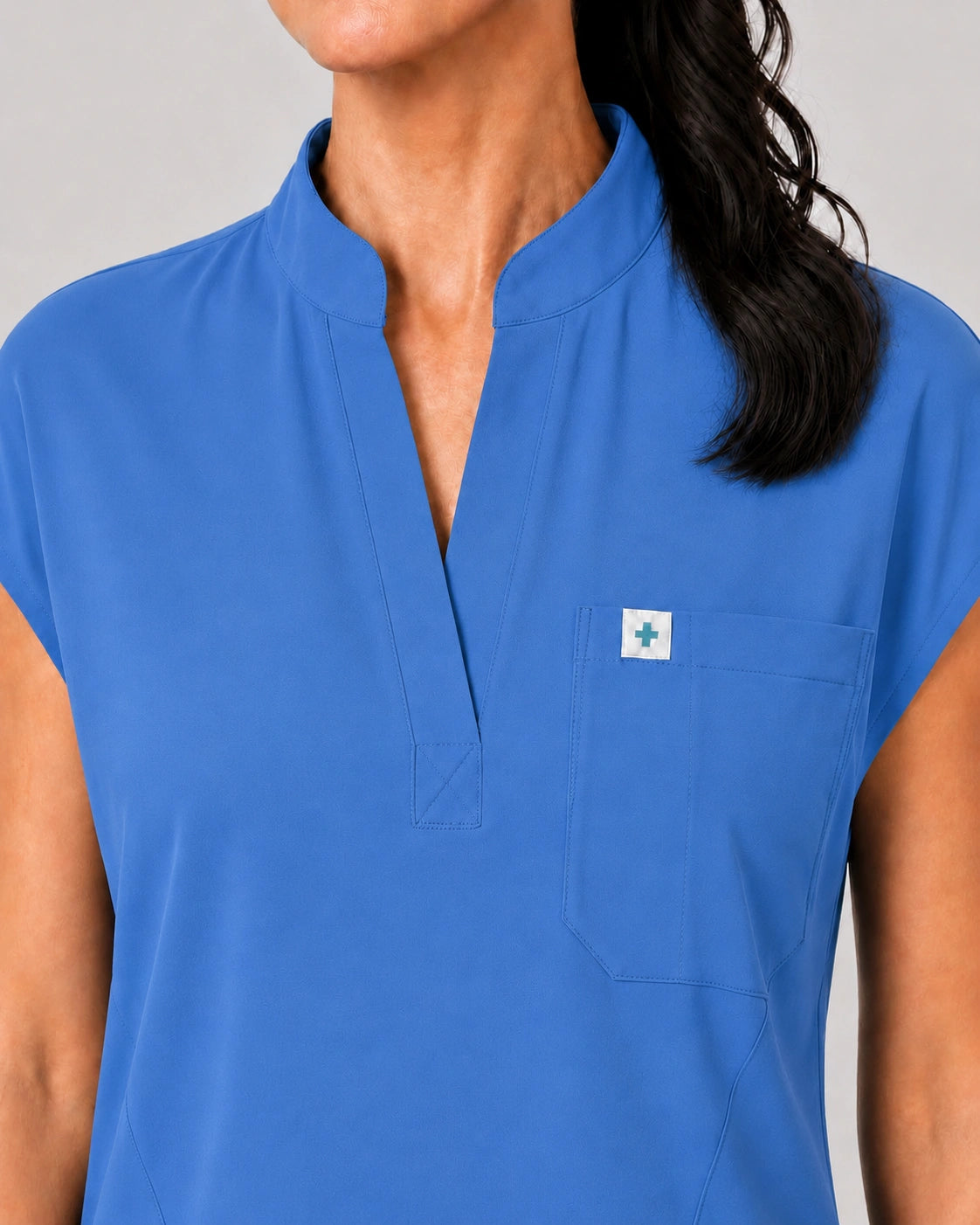 Ceil Blue Eipnare Women's 8-Pocket V-Neck Jogger Scrub Set - Stretch Medical Scrubs for Women