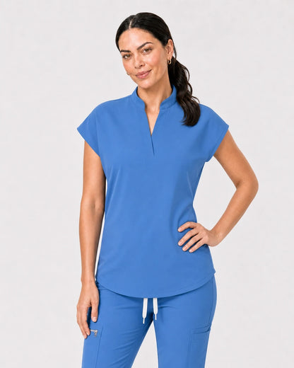 Ceil Blue Eipnare Women's 8-Pocket V-Neck Jogger Scrub Set - Stretch Medical Scrubs for Women