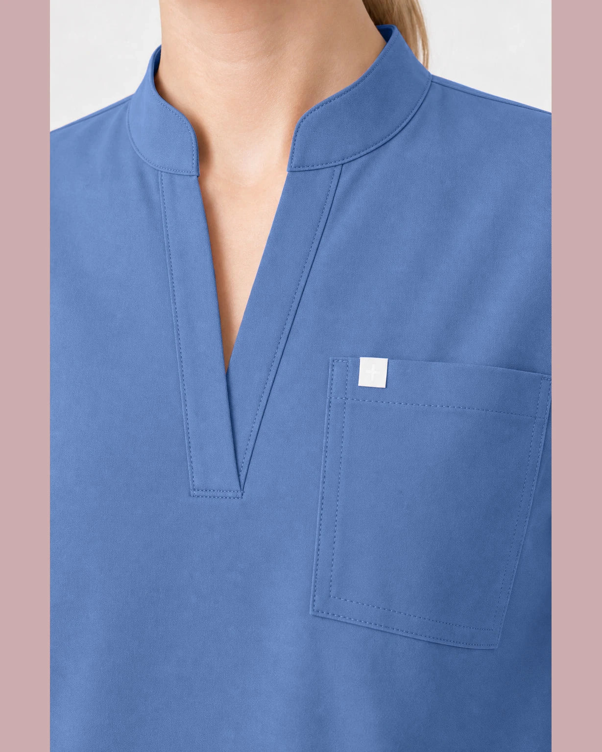 Ceil Blue Eipnare Women's Henley Sleeveless Straight-Leg Scrub Set - Stretch Medical Scrubs for Women