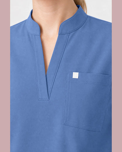 Ceil Blue Eipnare Women's Henley Sleeveless Straight-Leg Scrub Set - Stretch Medical Scrubs for Women