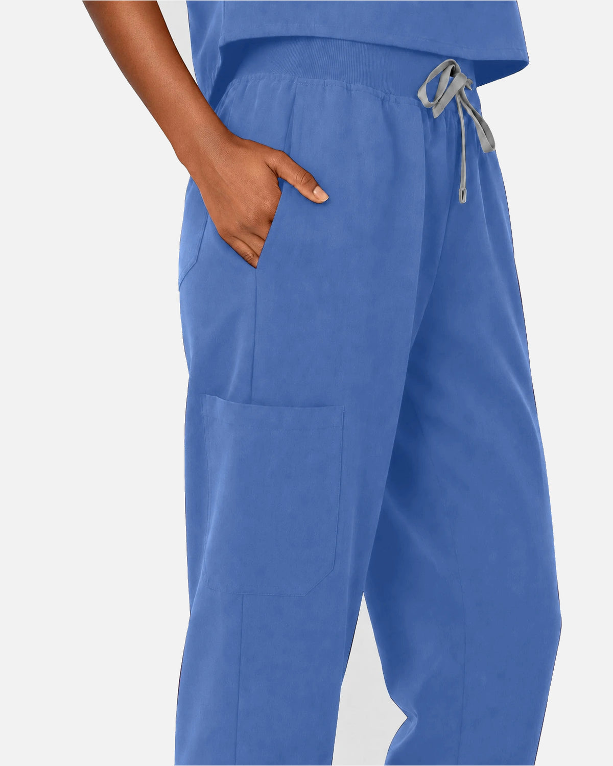 Ceil Blue – Eipnare Women's Sleeveless Mandarin Collar Jogger Uniform Set – product image 09