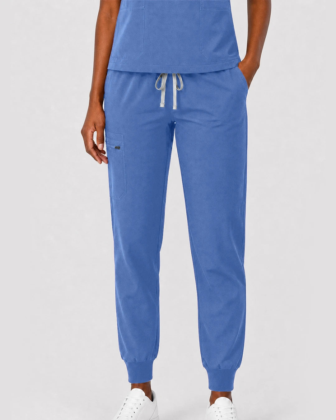 Ceil Blue Eipnare Women's Split V-Neck Cargo Jogger Scrub Set - Stretch Medical Scrubs for Women
