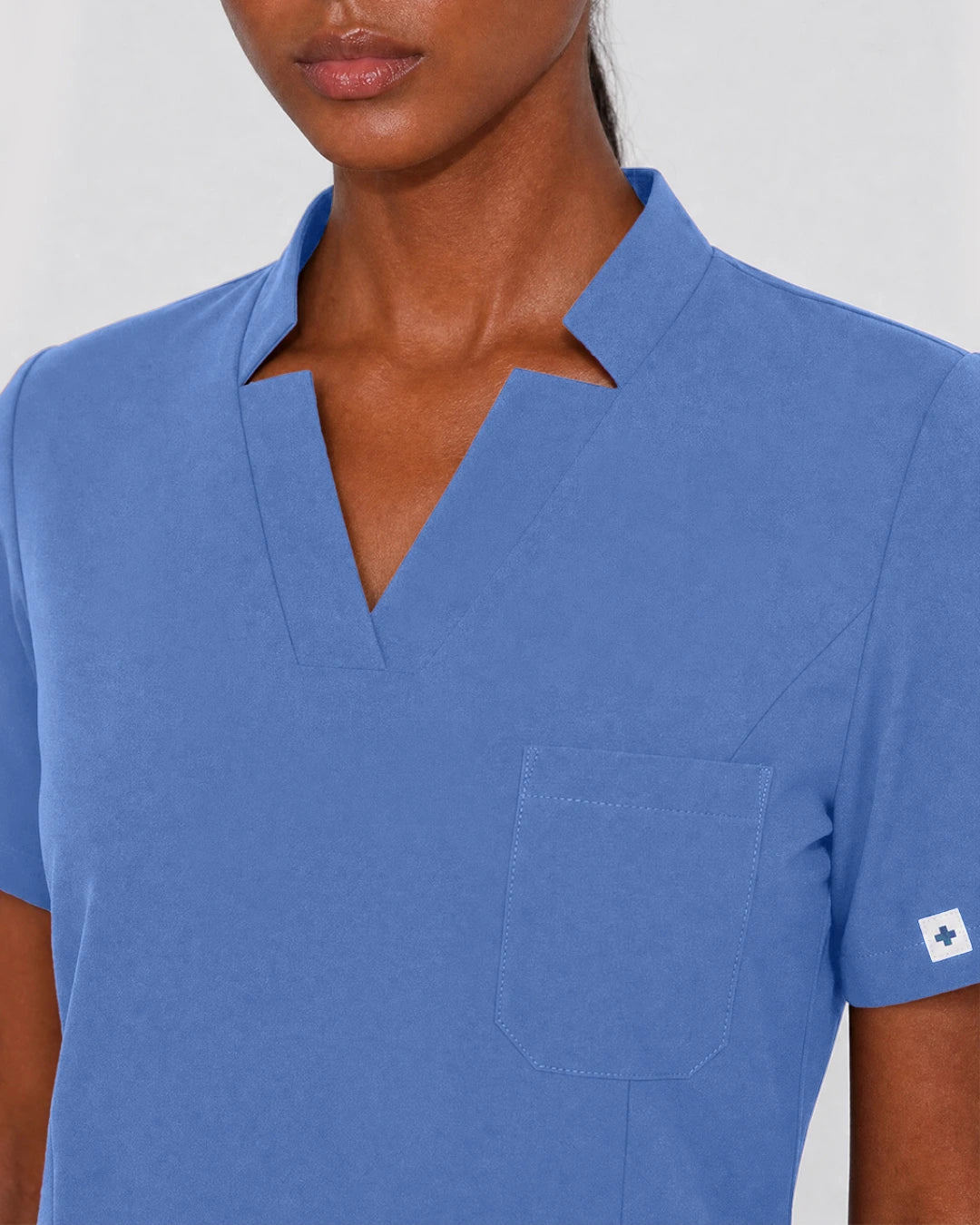 Ceil Blue Eipnare Women's Split V-Neck Cargo Jogger Scrub Set - Stretch Medical Scrubs for Women