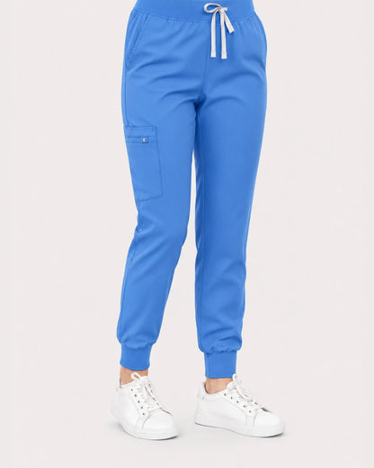Ceil Blue Eipnare Women's V-Neck Jogger Scrub Set - Stretch Medical Scrubs for Women