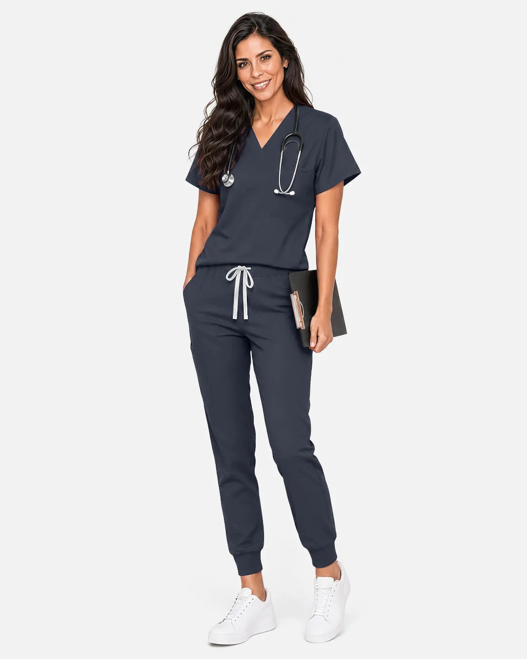 Charcoal grey Eipnare Women's Classic Jogger Scrub Pants - Stretch Medical Scrubs for Women