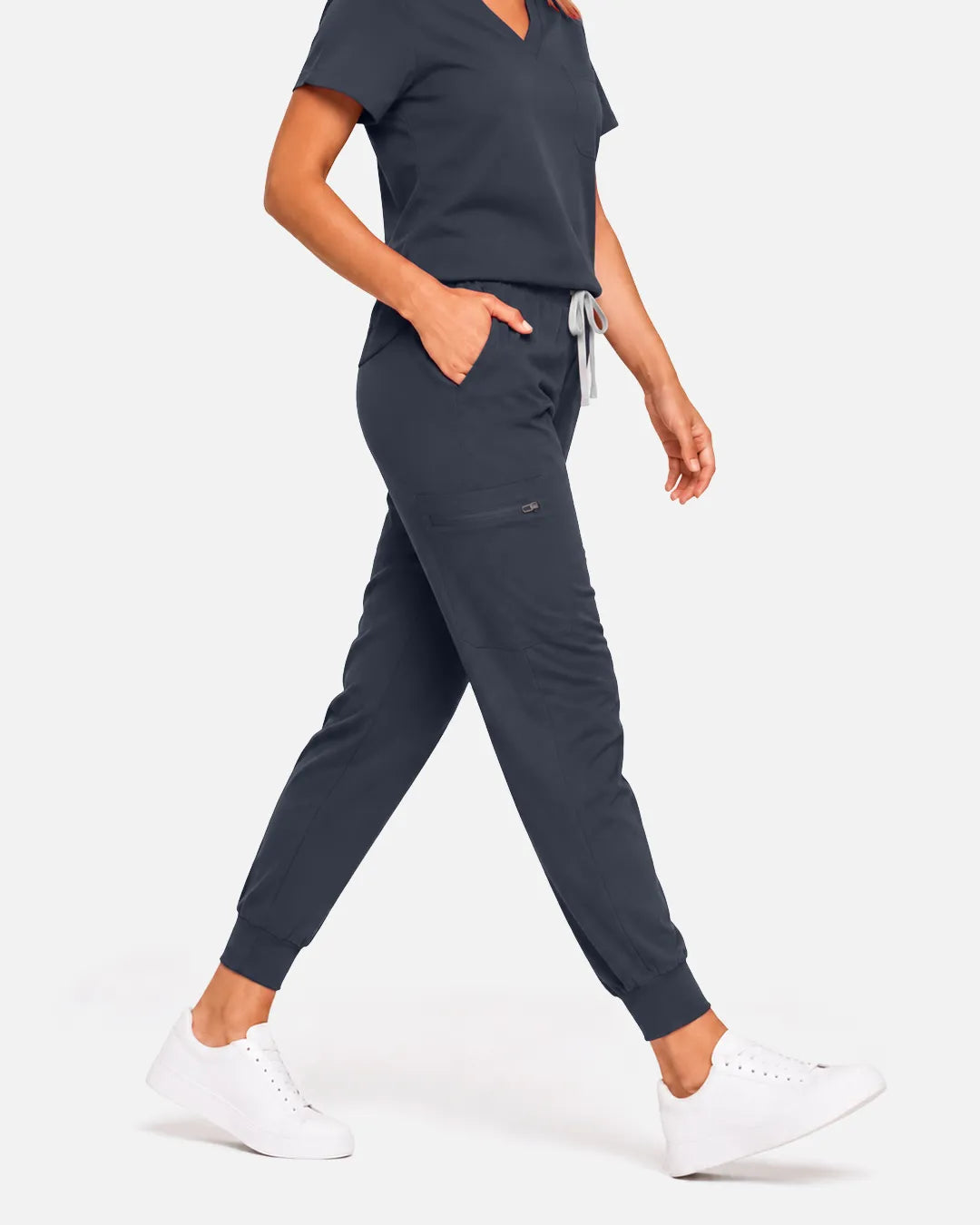 Charcoal grey Eipnare Women's Classic Jogger Scrub Pants - Stretch Medical Scrubs for Women