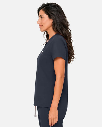 Charcoal grey Eipnare Women's Classic V-Neck Scrub Top - Stretch Medical Scrubs for Women