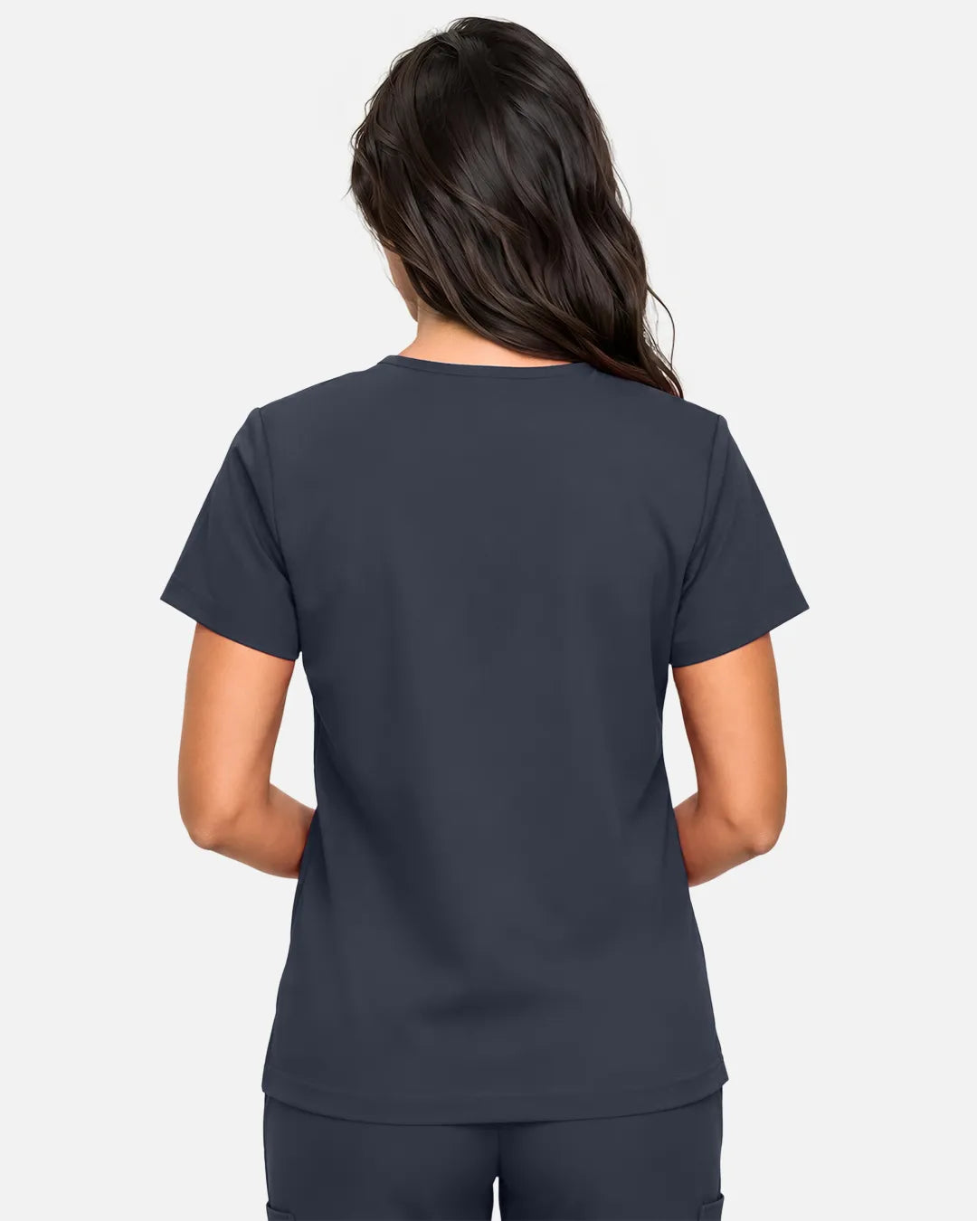 Charcoal grey Eipnare Women's Classic V-Neck Scrub Top - Stretch Medical Scrubs for Women