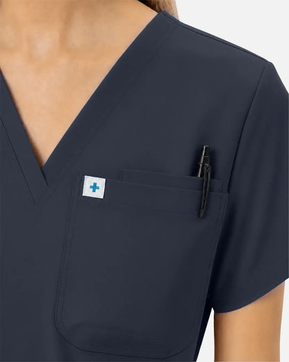 Charcoal grey Eipnare Women's Classic V-Neck Scrub Top - Stretch Medical Scrubs for Women