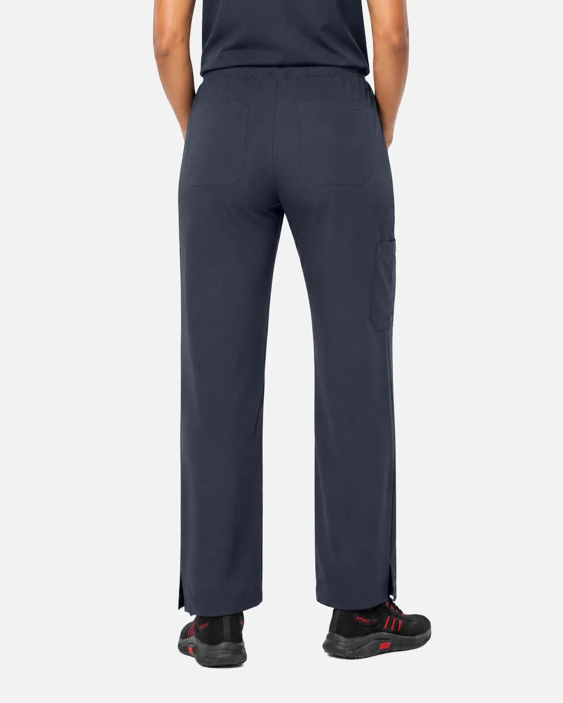 Charcoal grey Eipnare Women's Woven Straight-Leg Scrub Pants - Stretch Medical Scrubs for Women