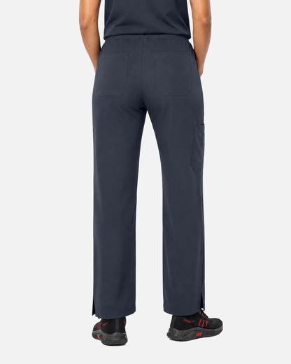 Charcoal grey Eipnare Women's Woven Straight-Leg Scrub Pants - Stretch Medical Scrubs for Women