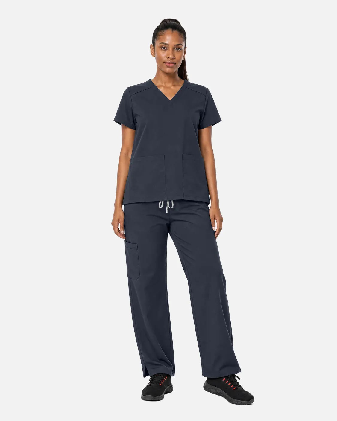 Charcoal grey Eipnare Women's Woven Straight-Leg Scrub Pants - Stretch Medical Scrubs for Women