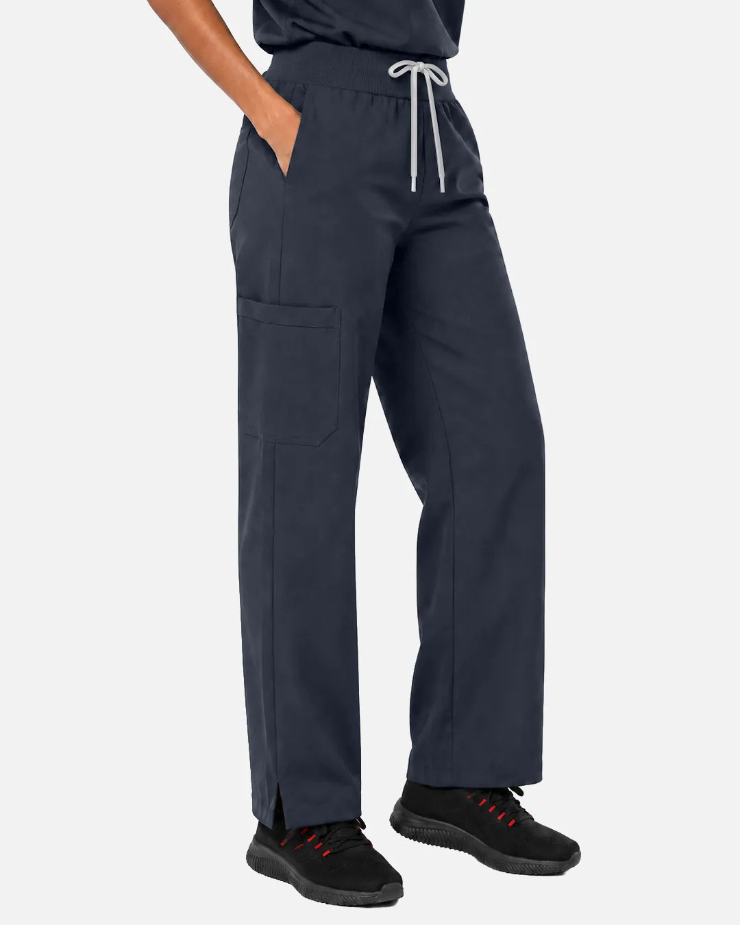 Charcoal grey Eipnare Women's Woven Straight-Leg Scrub Pants - Stretch Medical Scrubs for Women