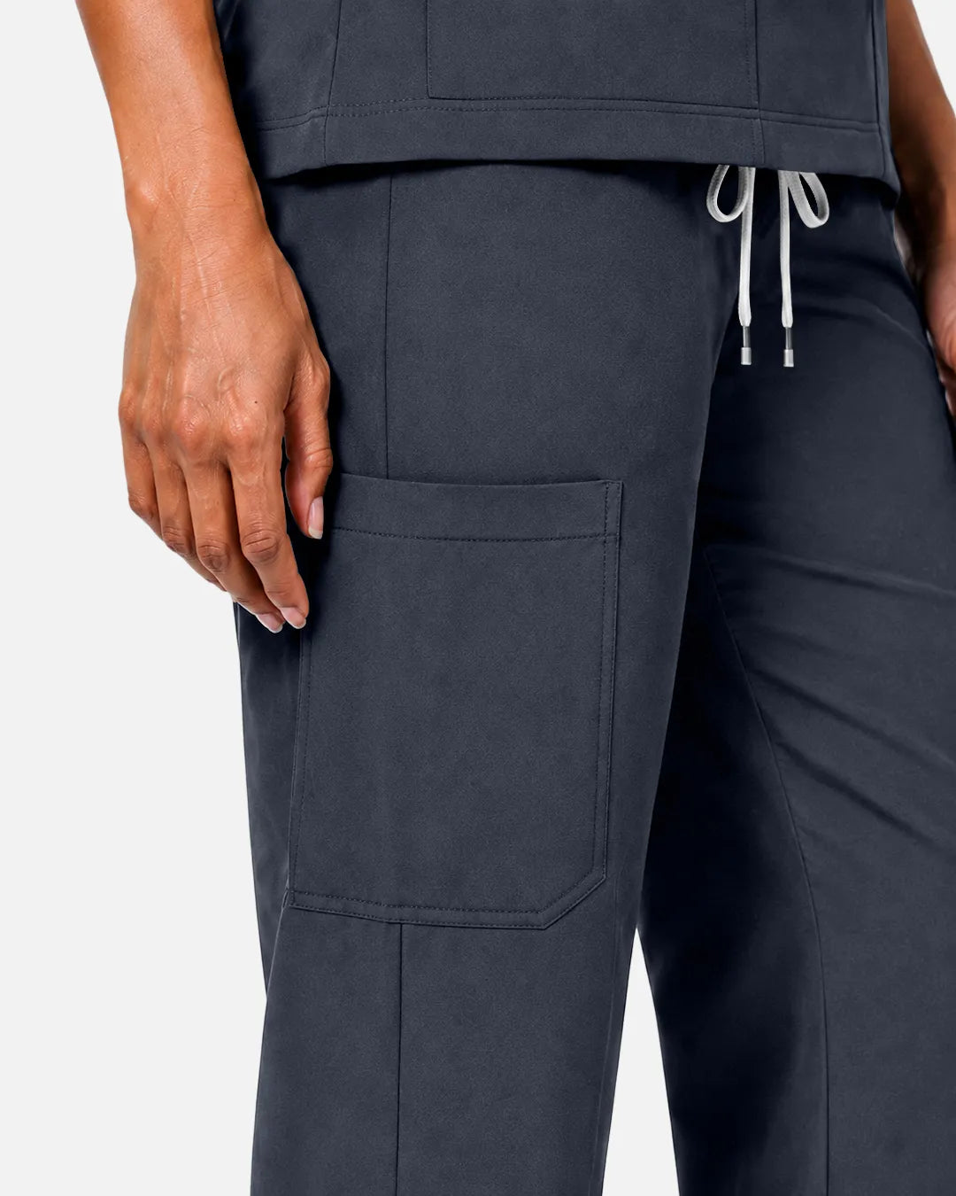 Charcoal grey Eipnare Women's Woven Straight-Leg Scrub Pants - Stretch Medical Scrubs for Women